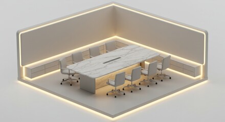 Modern conference room design isometric view