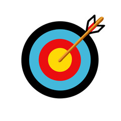Target with arrow. Archery. Vector illustration.