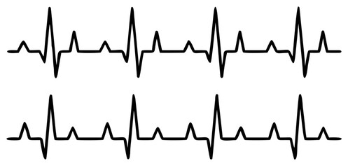 Heartbeat line set. EKG. Vector