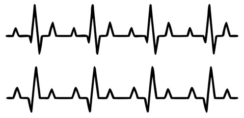 Heartbeat line set. EKG. Vector