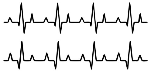 Heartbeat line set. EKG. Vector