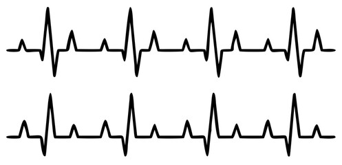 Heartbeat line set. EKG. Vector