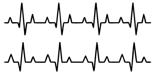 Heartbeat line set. EKG. Vector