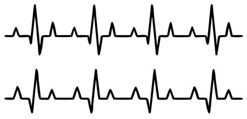 Heartbeat line set. EKG. Vector