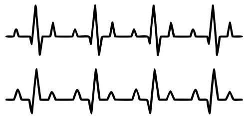 Heartbeat line set. EKG. Vector