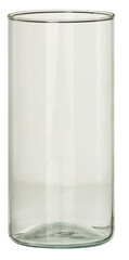 Tall, clear, patternless drinking glass cut out isolated transparent background