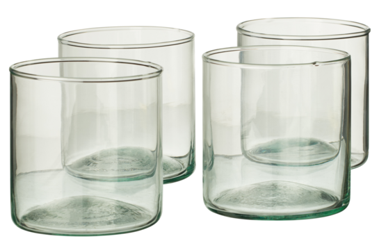 4 clear glasses without patterns cut out isolated transparent background - Powered by Adobe