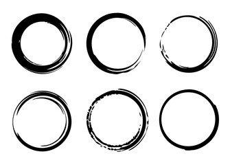 Grunge circles collection. Grounge round shapes big set. Vector