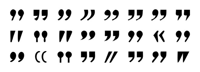 quote mark. Quotes icon set. Quote symbol. Simple quotes collection. Vector