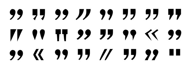 quote mark. Quotes icon set. Quote symbol. Simple quotes collection. Vector