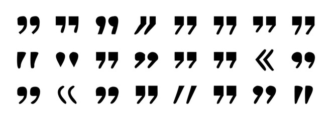 quote mark. Quotes icon set. Quote symbol. Simple quotes collection. Vector