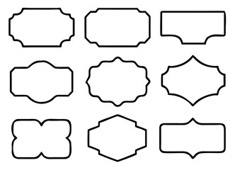 Fototapeta premium Vintage frames, banners, shapes, labels set vector