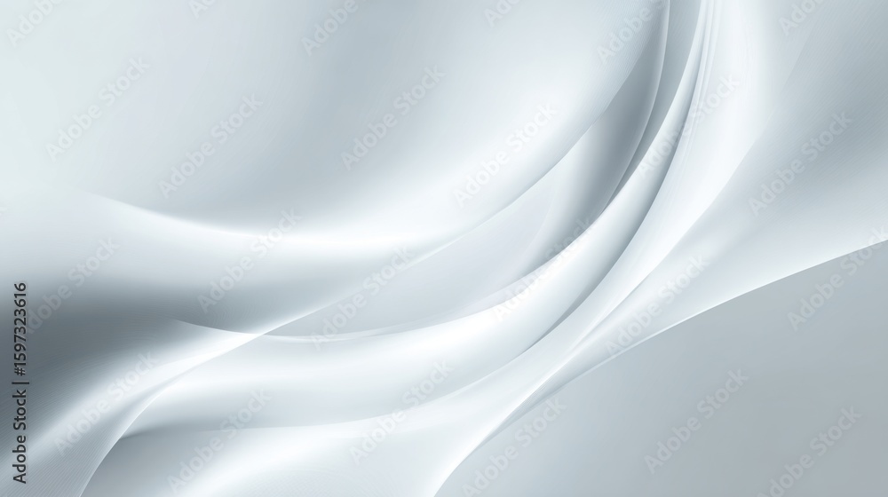 Poster flowing layers of soft white fabric gently cascade, creating a tranquil atmosphere that highlights e