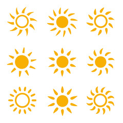 Fototapeta premium Sun icons collection. Vector illustration