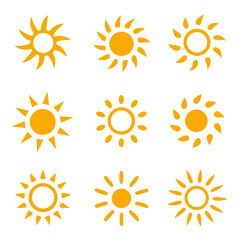Sun icons collection. Vector illustration