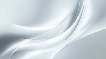 Fototapeta premium Flowing layers of soft white fabric gently cascade, creating a tranquil atmosphere that highlights elegance and simplicity in design.