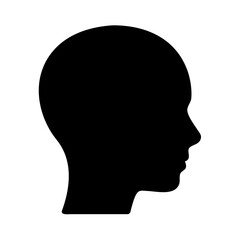 Head black silhouette. Human profile. Vector illustration