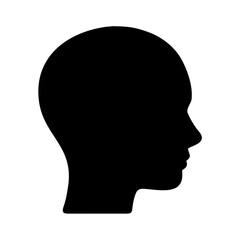 Head black silhouette. Human profile. Vector illustration