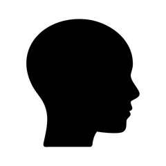Head black silhouette. Human profile. Vector illustration