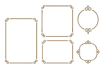Different vintage frames set vector