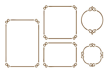 Different vintage frames set vector