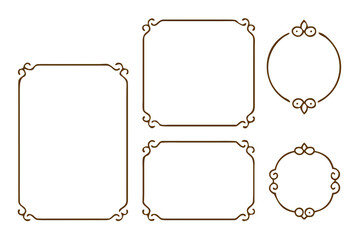 Different vintage frames set vector