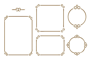 Different vintage frames set vector