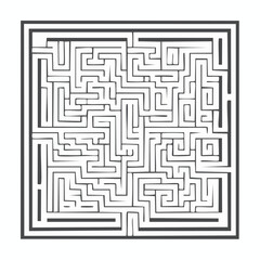 Maze of white lines and black squares.