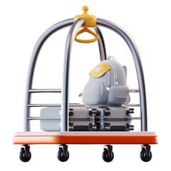 3D Illustration Trolley Hotel