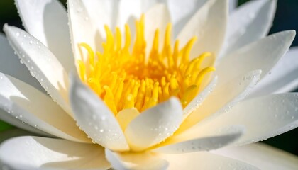 Dew-Covered Lotus Flower Macro.