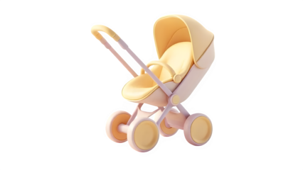 Baby stroller 3d style, isolated on white background