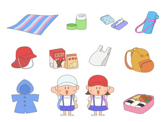 遠足の持ち物一覧と子供たち