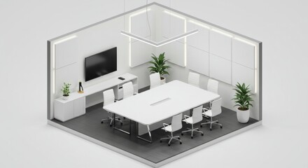 Modern meeting room isometric view