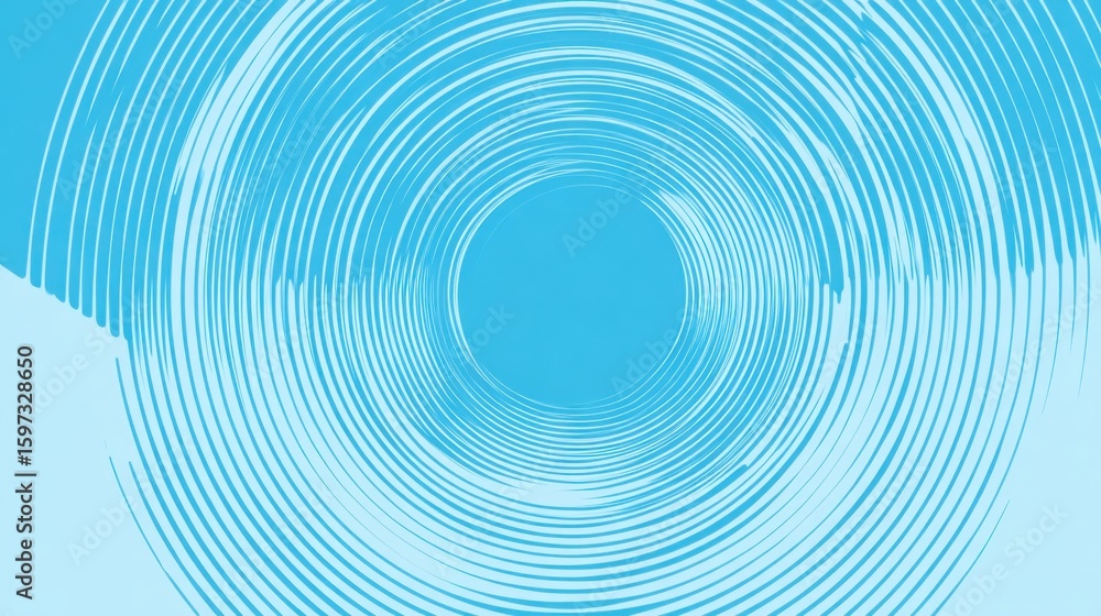 Poster bright blue hues merge together in a mesmerizing display of circular lines. the design showcases flu