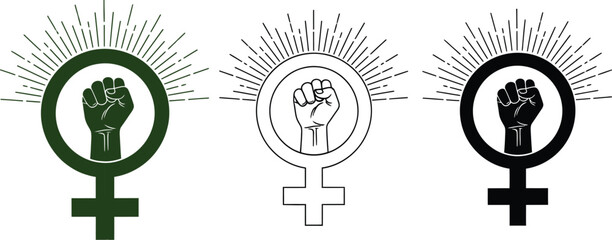 Feminist movement symbol vector illustration for women empowerment and gender equality concept design