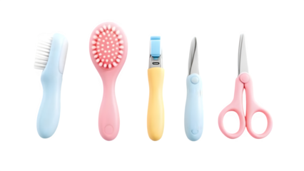 Baby grooming kit, isolated on white background