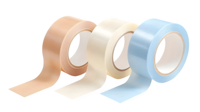 Assorted Adhesive Tapes, isolated on white background