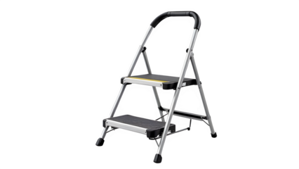 Silver Two-Step Ladder, isolated on white background