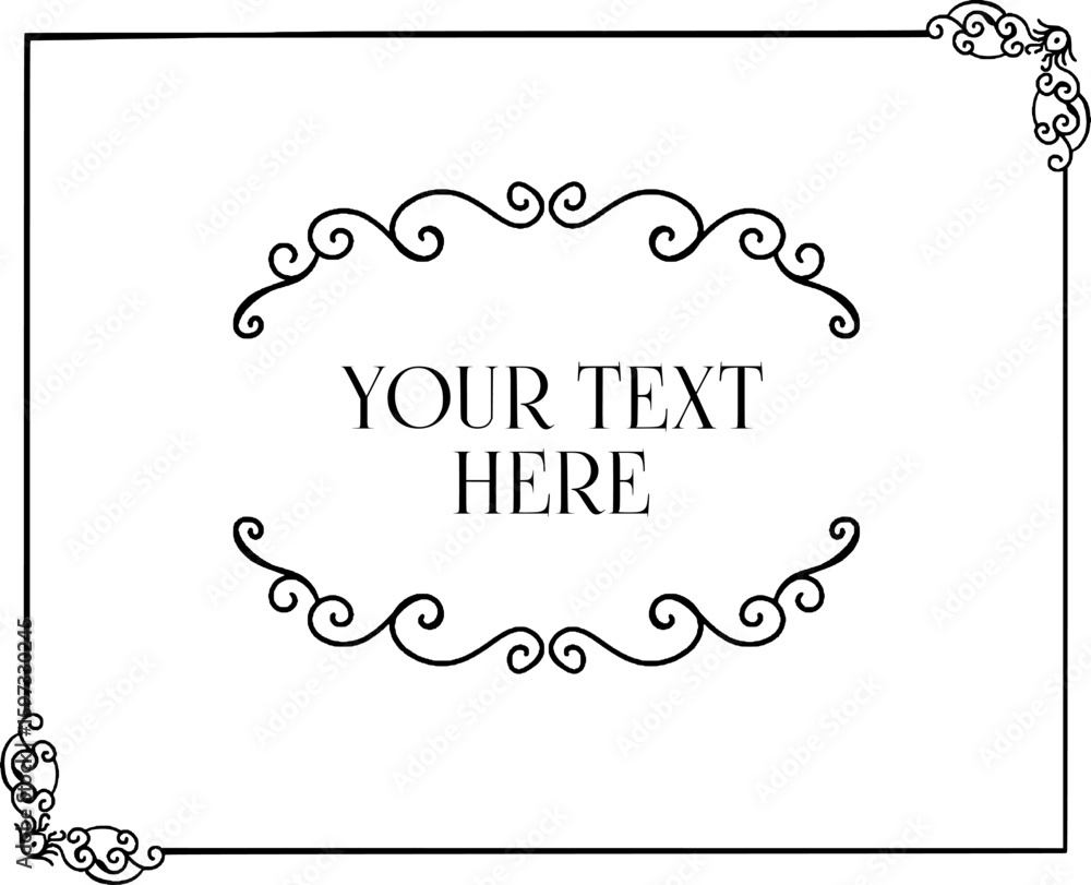 Fototapete featuring a luxury ornamental frame design with the text 