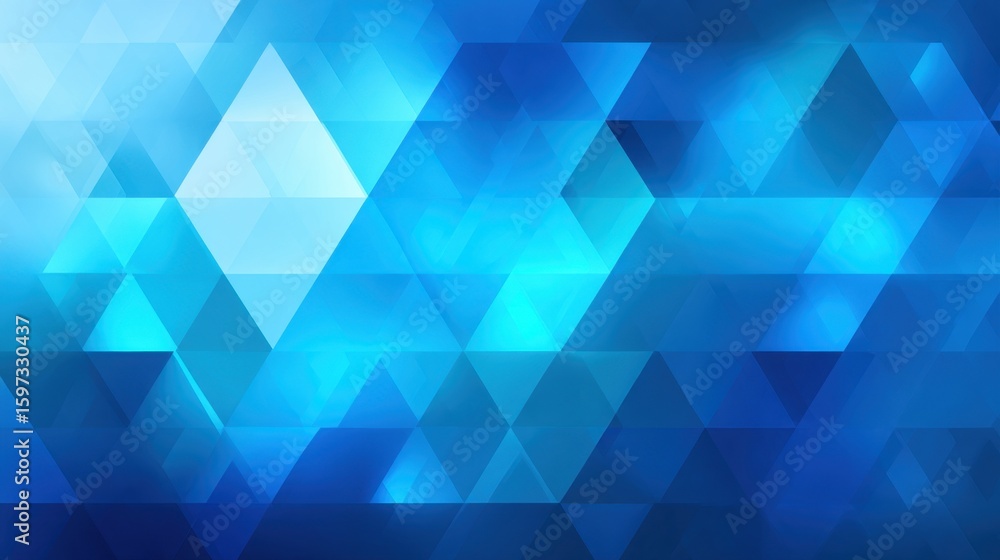 Poster bright shades of blue and cyan create a striking abstract design with geometric shapes. the hexagona