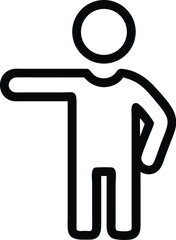 Person Icon: Simple Guide, Direction, or Indicator Symbol