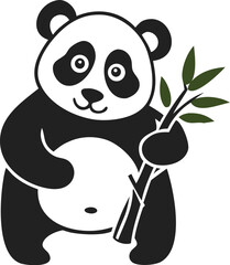 Panda with Bamboo: Cute Vector Illustration for Designs
