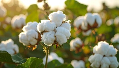 Cotton bolls in a field at sunset (1)