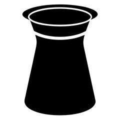 black vector Elegant flower vase silhouette with a classic design for home decor and floral arrangements, a timeless shape for elegant interiors