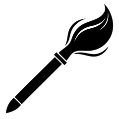 black vector Paint brush silhouette ready to create artistic designs and illustrations for creative projects on white background for design and art