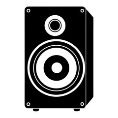 black vector Audio speaker silhouette showcasing sound system design and musical equipment for home entertainment and professional audio applications