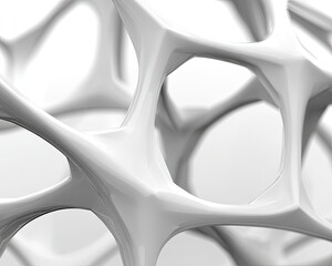 Abstract White Geometric Structure Design