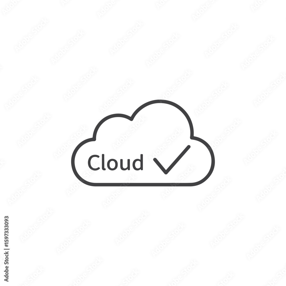 Aufkleber vector art of cloud with a checkmark icon indicating success or verification