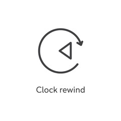 Vector art of a clock rewind icon indicating time reversal