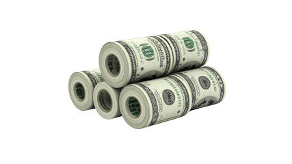 Stack of Rolled One Hundred Dollar Bills